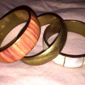 Set of three bangle bracelets